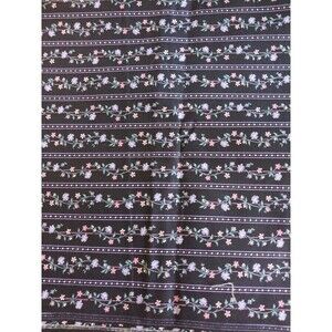 1 1/2 44" Wide Cotton Fabric Dark Blue Striped With Flowers